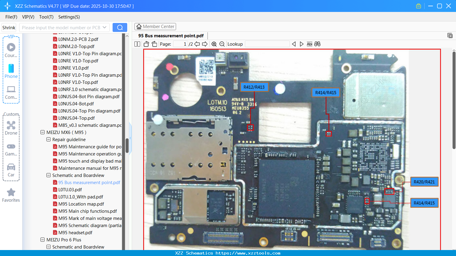 Meizu 95 Bus Measurement Point